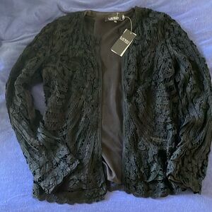 Lauren Ralph Lauren Black Label Black Lacey Sweater Cardigan